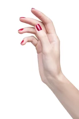 Wandcirkels Nagelstudio Handen met klassieke rode manicure  © Serg Zastavkin