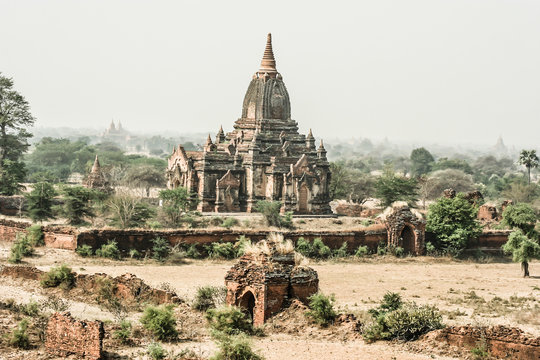 View at the valley of Bagan with his ancient pagoda's, Myanmar