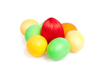 Bright  colorful eggs isolated on white