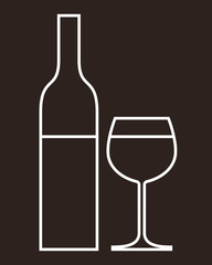Bottle of wine and glass