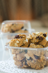 homemade cookies in the clear plastic box