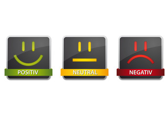 Fototapeta premium Smily Buttons - positiv, negativ, neutral