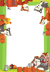 Cartoon farm frame - illustration for the children