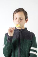 boy with lollipop