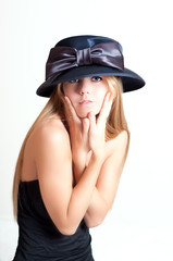 Beautiful woman in hat