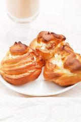 eclairs filled with fresh cream