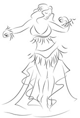 belly dancer sketch vector