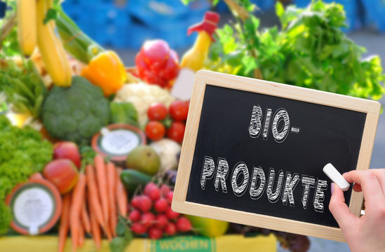 Biologischer Anbau Tafel Wochenmarkt
