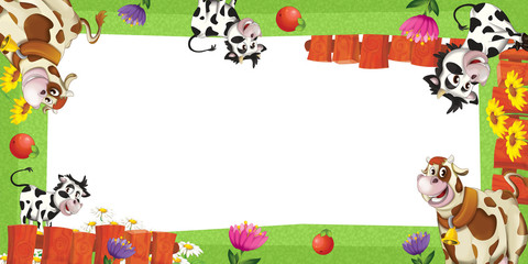 Cartoon farm frame - illustration for the children