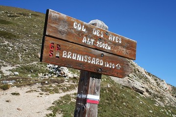GR5 - Panneau de Randonnée - Col des Ayes - Brunissard
