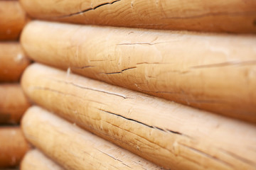 Wall from logs