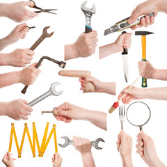 Hands with tools