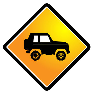 recommend clip art: Off-road vehicle sign, vector illustration