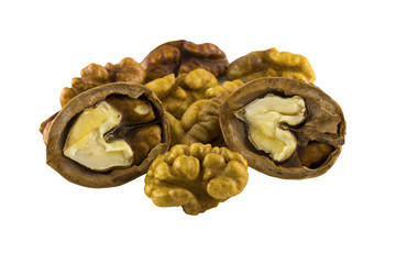 Nuts on a white background