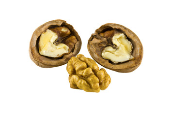 Nuts on a white background