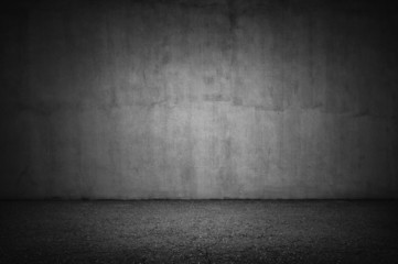 Vintage interior of stone wall and gray floor