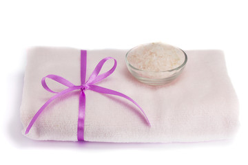 Spa accessories on a white background