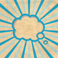 retro background with a cloud