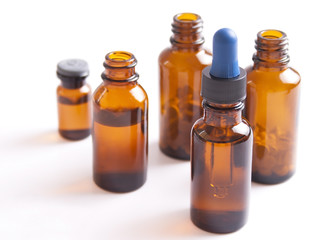 Medicine bottles isolated on white