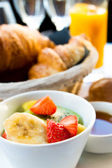 Breakfast with croissants