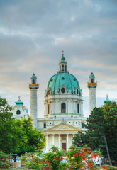 Karlskirche in Vienna, Austria in the morning