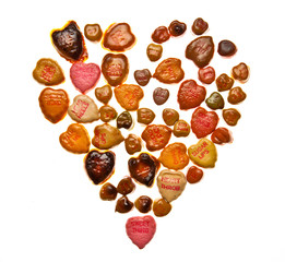 Heart Shape made up of Valentines Candy Hearts