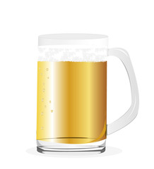 illustration of beer glass on white background