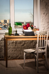 Vintage interior with typewriter