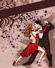 A couple dancing tango