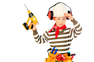 boy with drill
