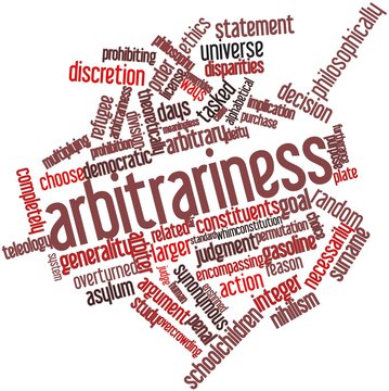 Word cloud for Arbitrariness