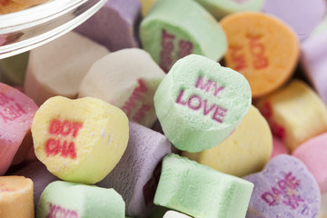 Colorful Conversation Hearts Candy