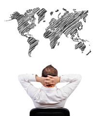men and map