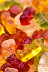 lot of gummy bear shaped transparent