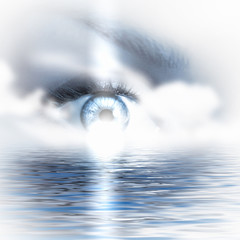Eye overlooking water scenic