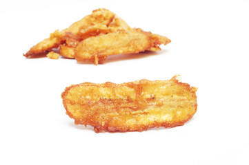 Fried Banana on white background