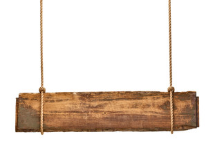 wooden sign background message rope hanging