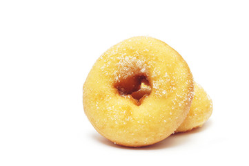 donuts with sugar on white background