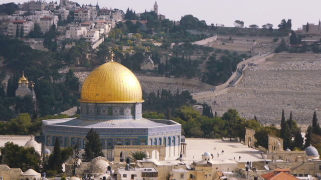 Dome of the Rock mosque in Jerusalem, aerial view