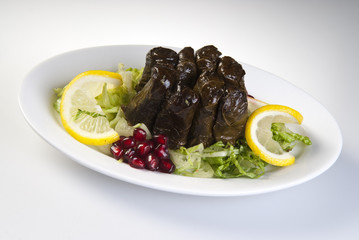 Plate of traditional eastern vine leafs