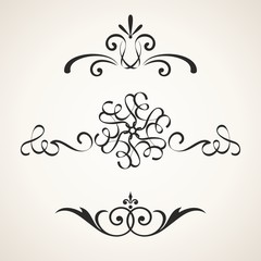 Calligraphic design elements. Elements for page decoration.