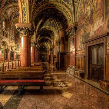 Inside a catholic cathedral