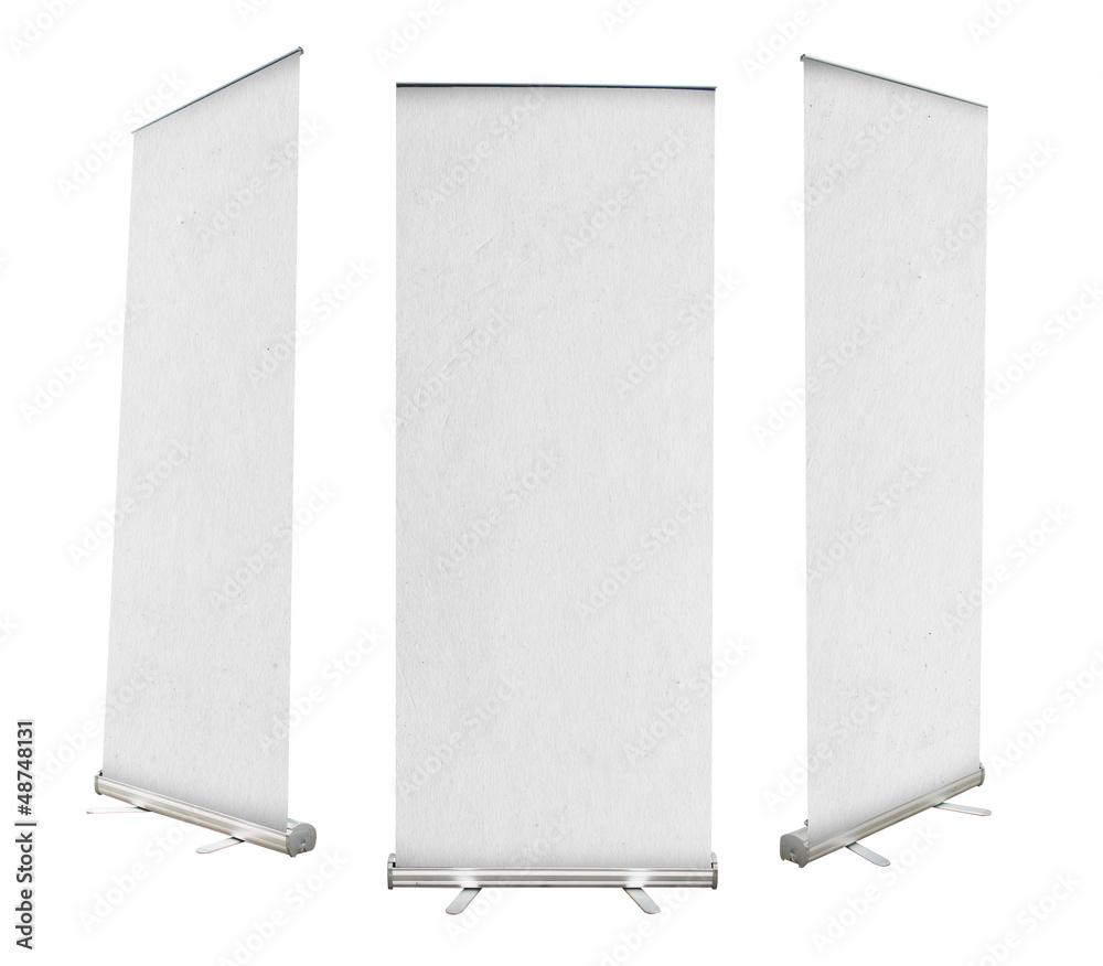 Poster blank roll up banner display with paper texture