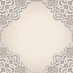 Realistic old lace, vintage frame background