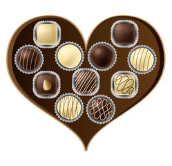 Heart shaped chocolate box