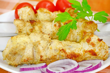 Chicken kebab with vegetables
