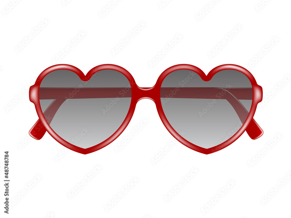 Wall mural Sun glasses in shape of heart