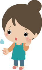 困っている若い主婦