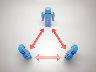 Teamwork concept. 3D render