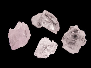 Pink crystals of gemmy spodumene (kunzite) - lithium ore